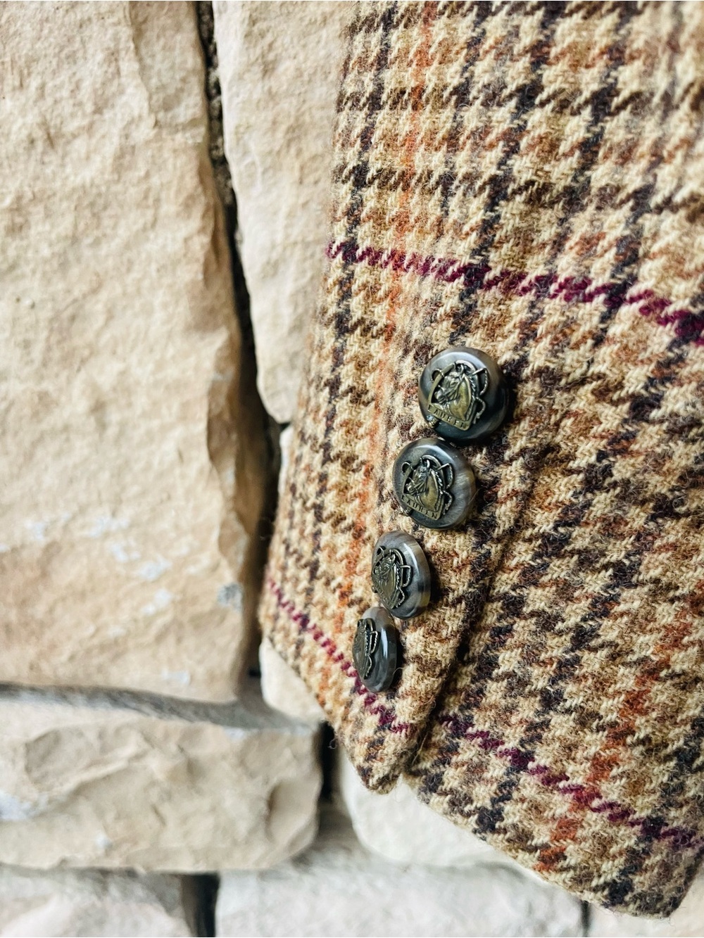 Lauren Ralph Lauren Equestrian Vintage Houndstooth Coat RARE - Picture 5 of 9